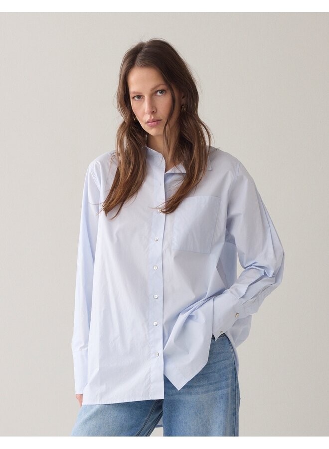 2s150-12119 423 Summum Blouse Crispy poplin  Softblue