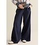 4s2909-12399 495 Summum Palazzo pant Combed stretch cotton  Midnightblue