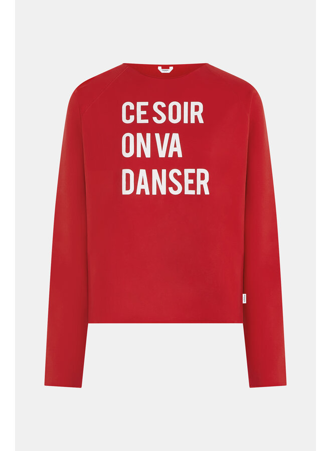 S26F1830 330-01 Penn & Ink Sweater print tomato white