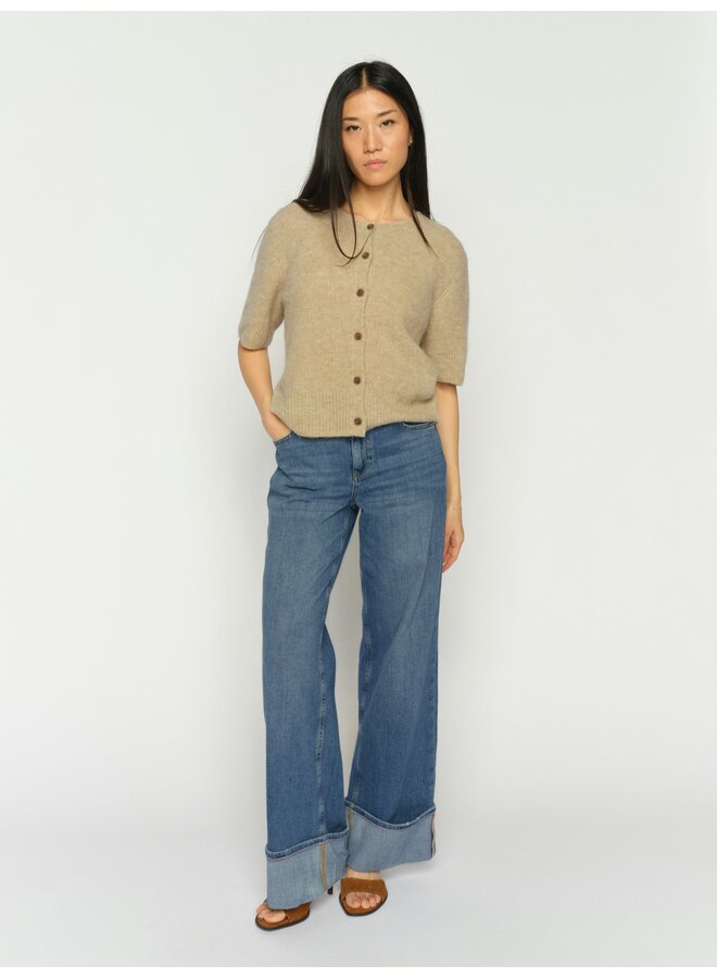 178360 493 MosMosh MMDara Turn-up Jeans Mid Blue