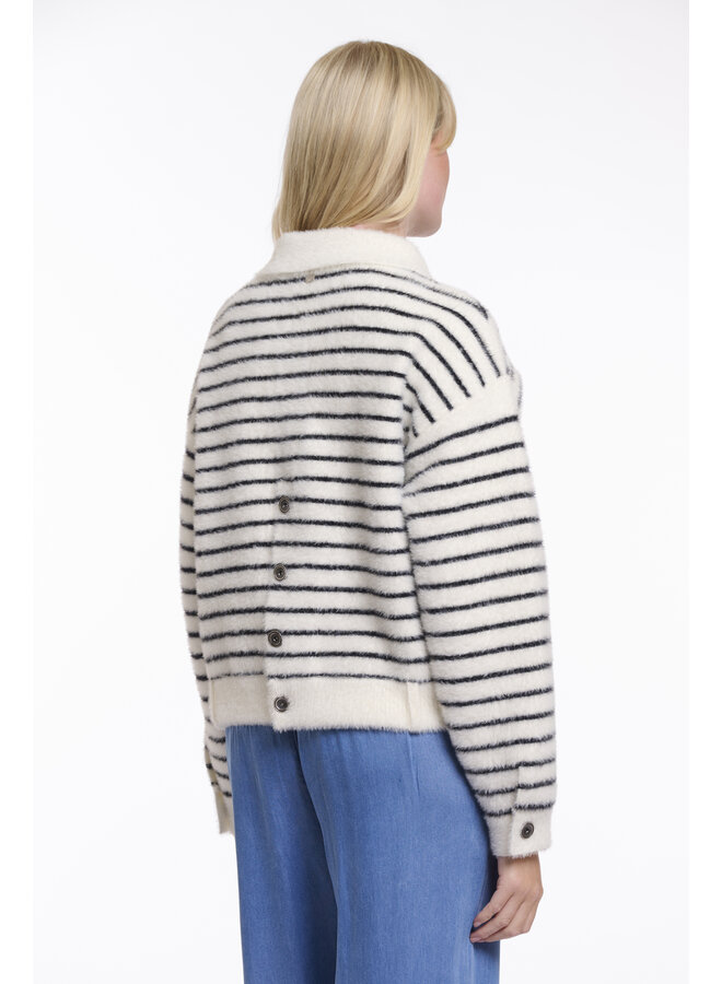 Bubbly.5012621 Rino&Pelle Boxy jacket  Black white striped