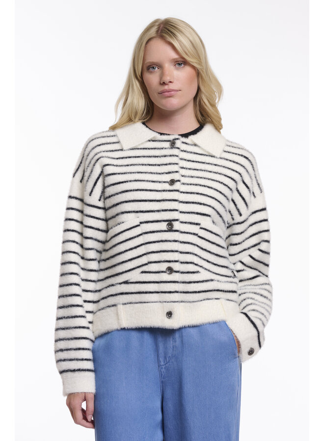 Bubbly.5012621 Rino & Pelle Boxy jacket  Black white striped