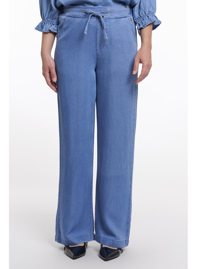 AnetteRegular.7002621 Rino&Pelle Regular length wide leg pants Washed blue