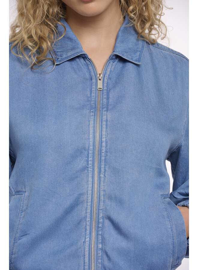 Myla.7002621 Rino&Pelle Puff sleeve zip jacket  Washed blue