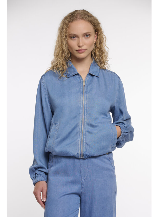 Myla.7002621 Rino&Pelle Puff sleeve zip jacket  Washed blue