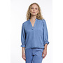 Kamar.7002621 Rino&Pelle Half sleeve top with V-neck  Washed blue