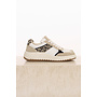 Qwen.1002621 Rino&Pelle Mixed material sneaker  Snow white taupe leopard