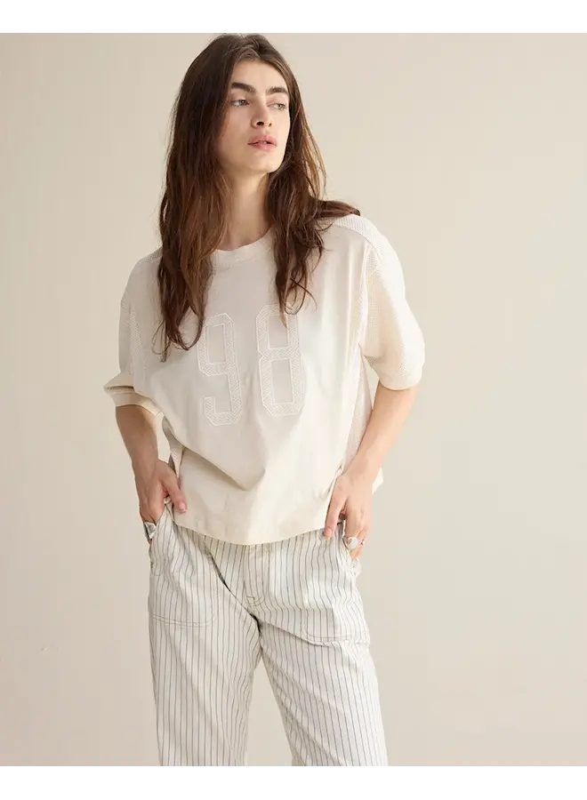 4s2918-12403 122 Summum Straight pant Yarn dyed stripe Ivory