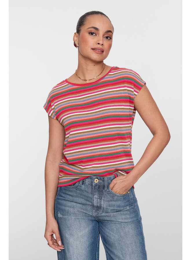 62157-20 450 Geisha top red/pink/orange