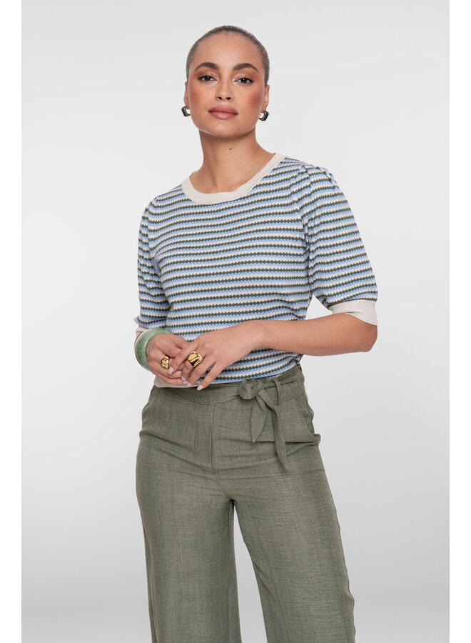 64066-14 711 Geisha Pull stripe lrx kit lurex/olive/blue