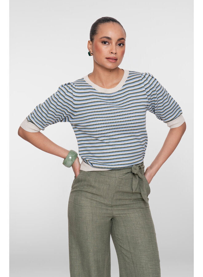 64066-14 711 Geisha Pull stripe lrx kit lurex/olive/blue