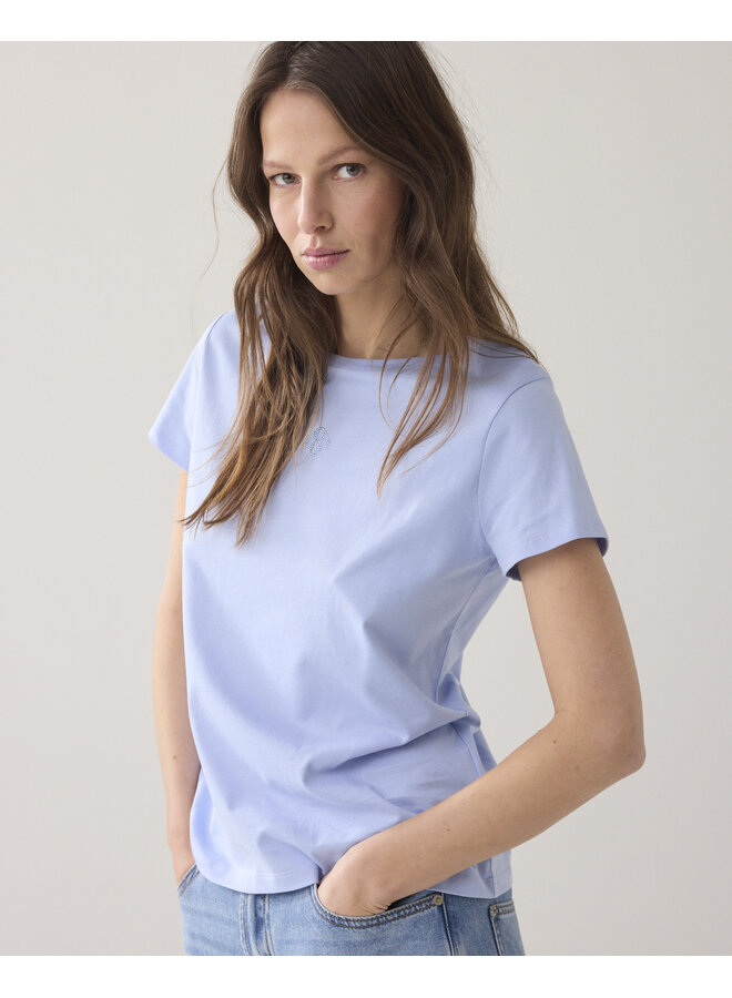 3s5185-30714 423 Summum Top Basic rhinestone  - Soft blue