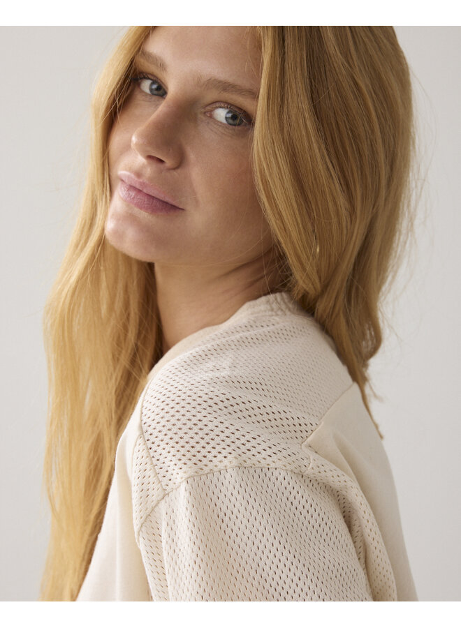3s5282-30765 122 Summum Top Mesh and jersey  Ivory