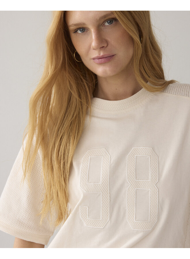 3s5282-30765 122 Summum Top Mesh and jersey  Ivory