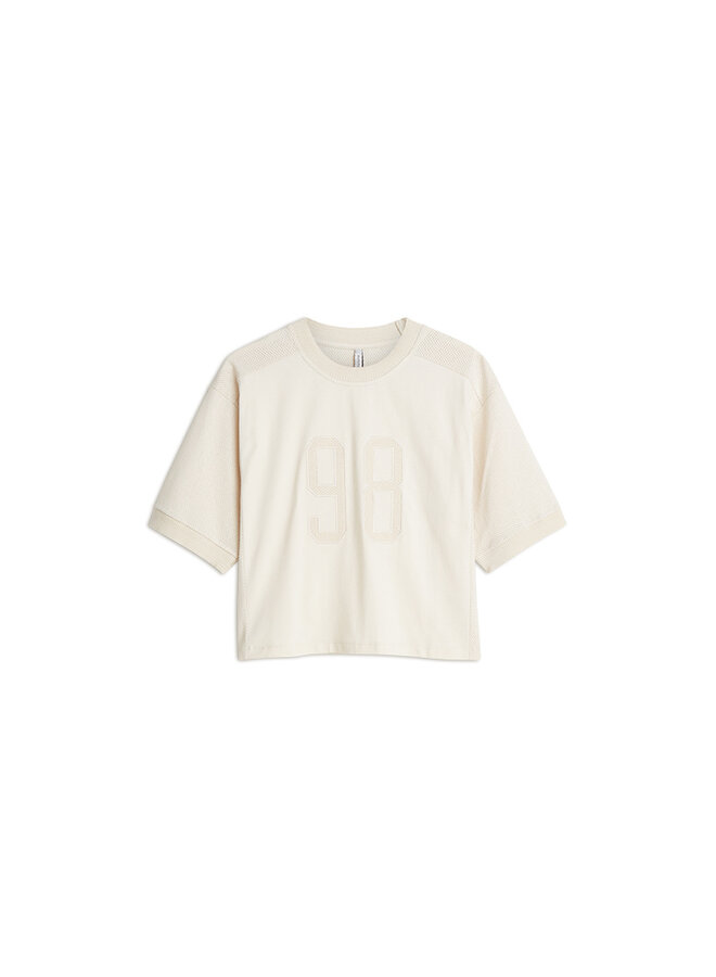 3s5282-30765 122 Summum Top Mesh and jersey  Ivory