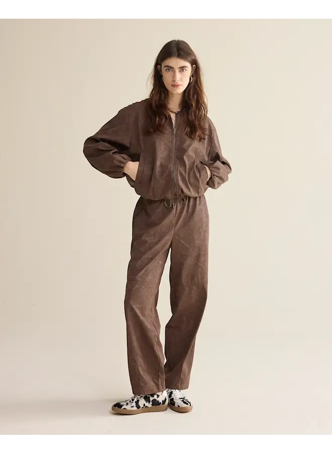 1s1297-12297 713 Summum Jacket Suedine leather  Coffee