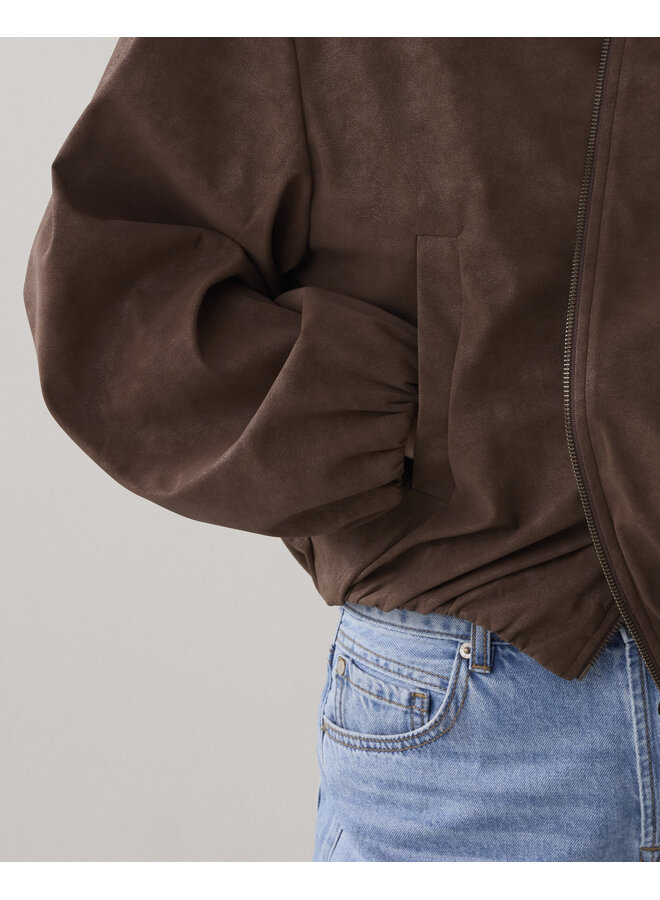 1s1297-12297 713 Summum Jacket Suedine leather  Coffee