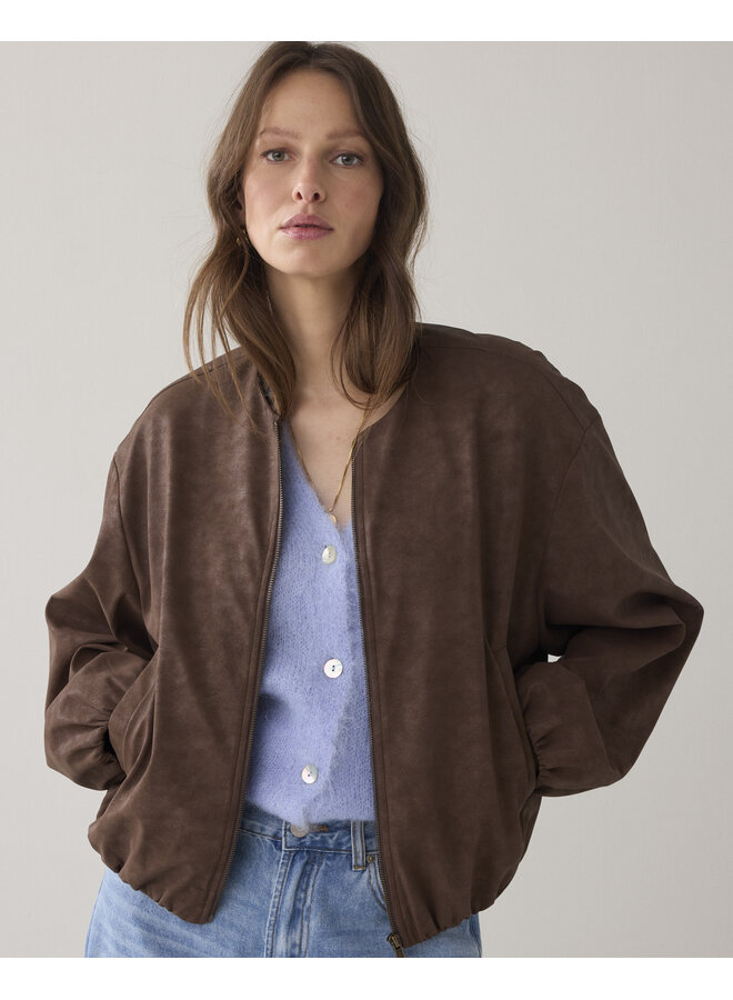 1s1297-12297 713 Summum Jacket Suedine leather  Coffee