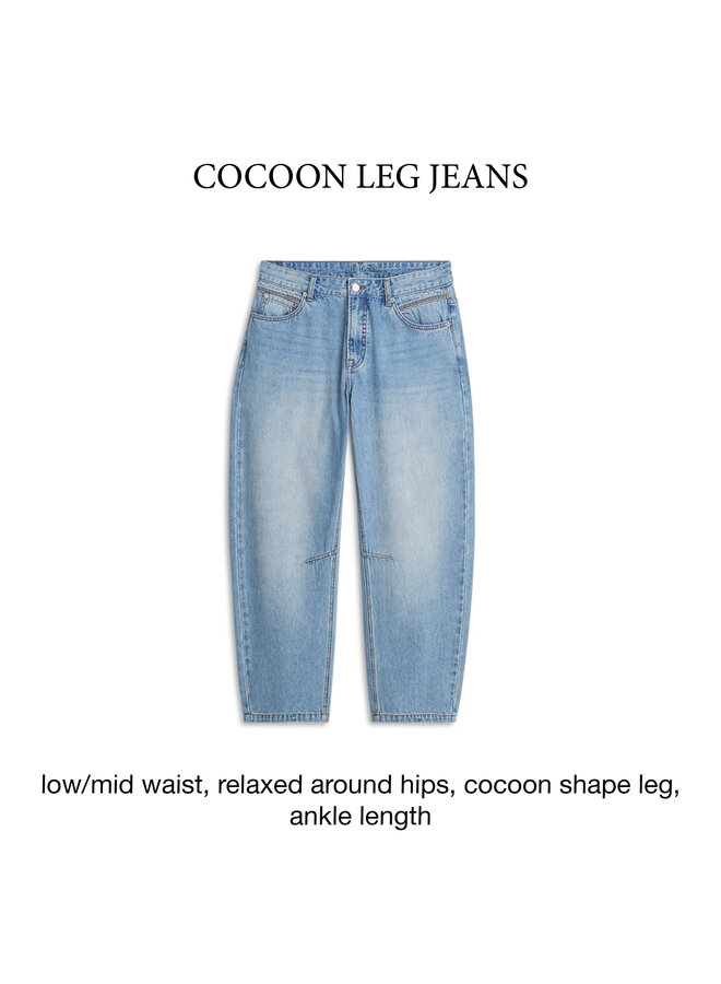 4s2746-5169 426 Summum Jeans cocoon leg Vintage cotton twill  Vintagebluedenim