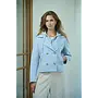 Jennifer.7002621 Rino&Pelle Double breasted jacket with detachable hood collar  Arctic blue