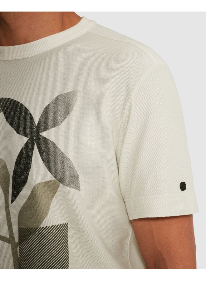 CTSS2602509 7178 Cast Iron Short sleeve r-neck regular fit twill jersey White Onyx