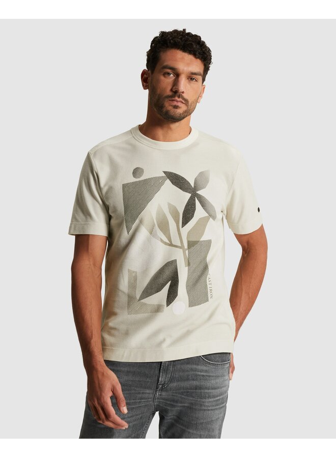 CTSS2602509 7178 Cast Iron Short sleeve r-neck regular fit twill jersey White Onyx