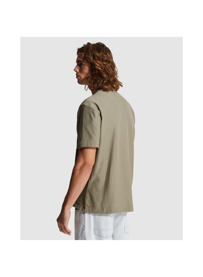 CTSS2602509 6478 Cast Iron Short sleeve r-neck regular fit twill jersey Dried Sage