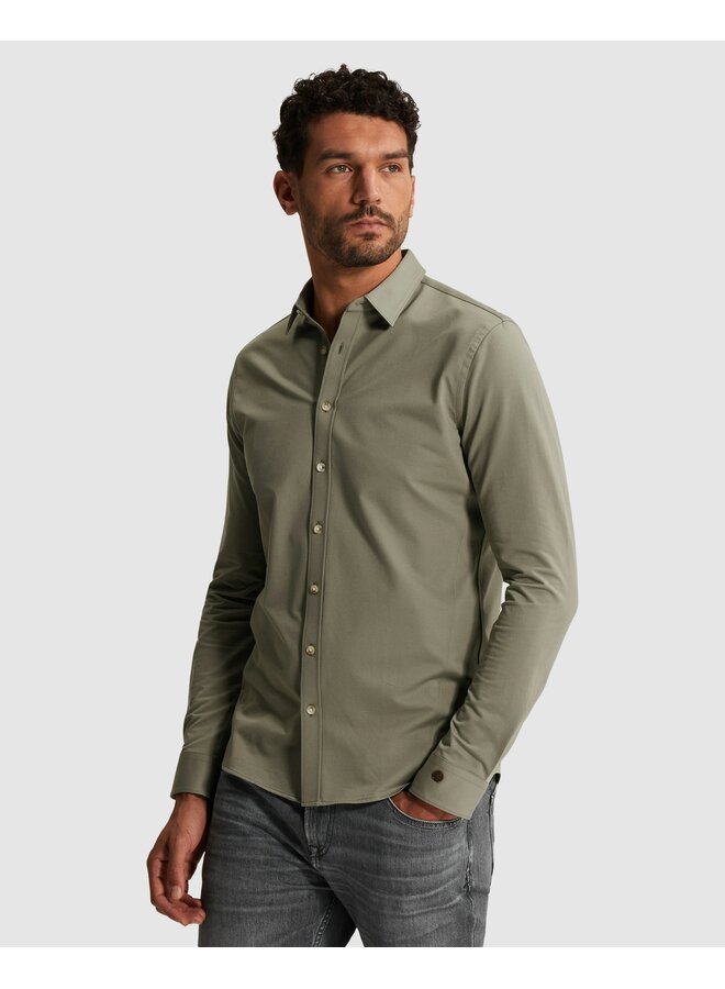 CSI2602200 6478 Cast Iron LONG SLEEVE SHIRT Twill Jersey 2 tone Dried Sage