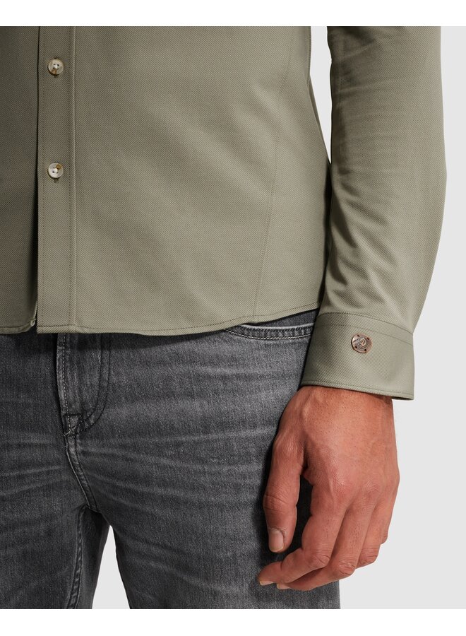 CSI2602200 6478 Cast Iron LONG SLEEVE SHIRT Twill Jersey 2 tone Dried Sage