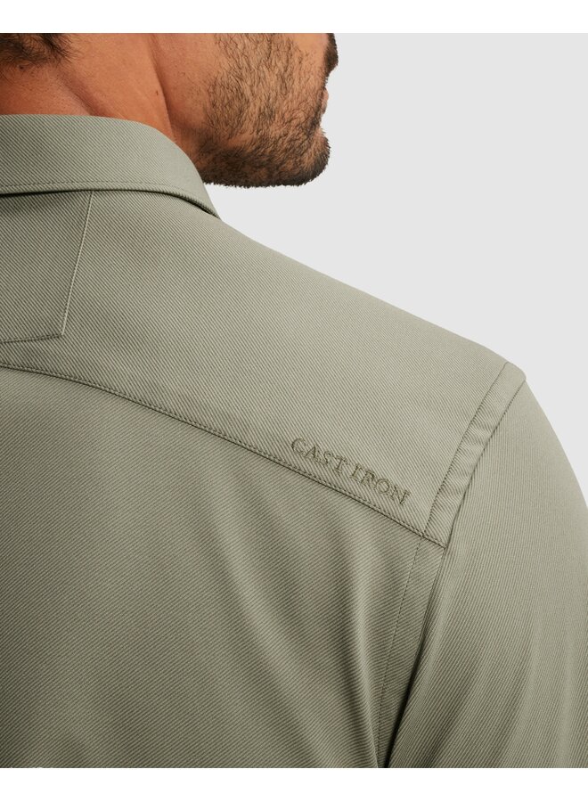 CSI2602200 6478 Cast Iron LONG SLEEVE SHIRT Twill Jersey 2 tone Dried Sage