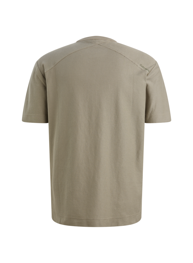 CTSS2602509 6478 Cast Iron Short sleeve r-neck regular fit twill jersey Dried Sage