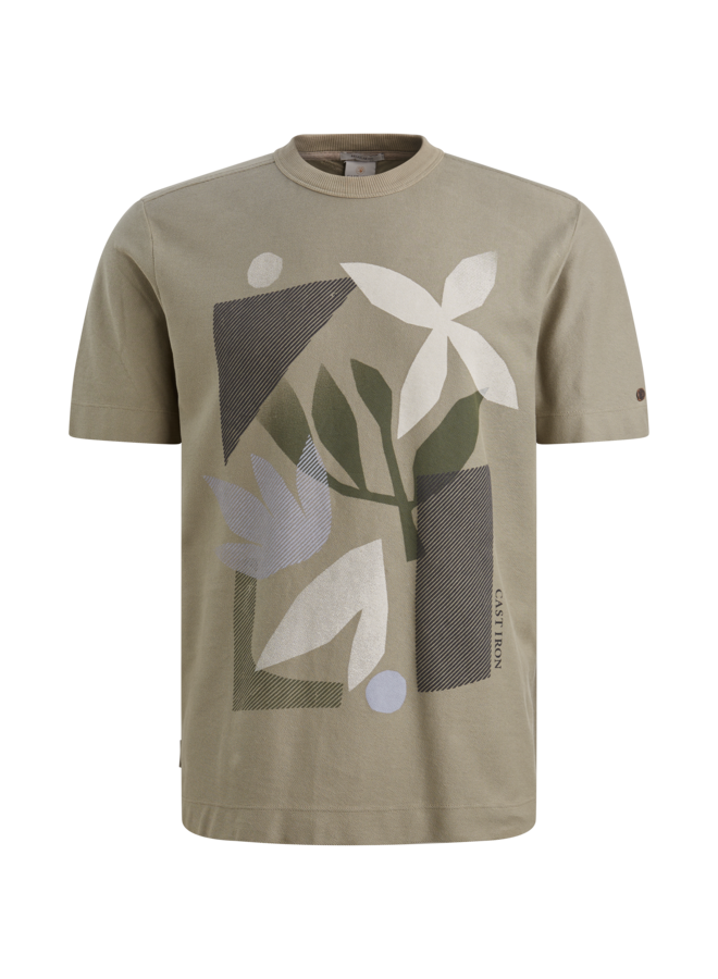 CTSS2602509 6478 Cast Iron Short sleeve r-neck regular fit twill jersey Dried Sage