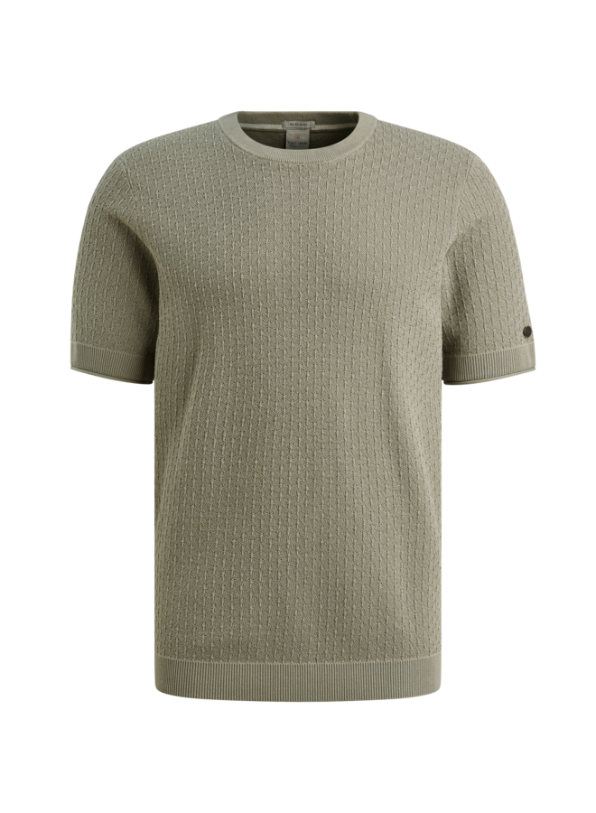 CTSS2602507 6478 Cast Iron Short sleeve r-neck regular fit cotton modal Dried Sage