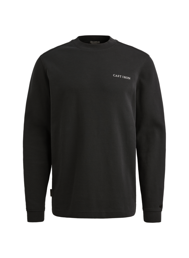 CTS2602511 9159 Cast Iron Long sleeve r-neck regular fit structure jersey Black Sand