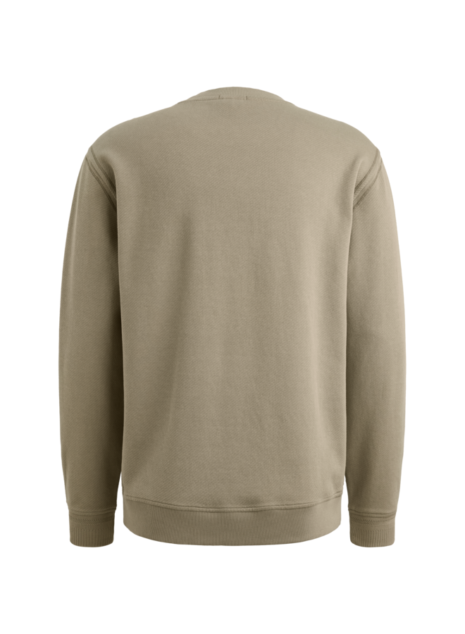 CSW2602402 6478 Cast Iron Long sleeve r-neck regular fit twill Dried Sage