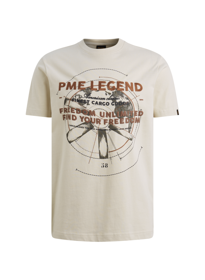 PTSS2602577 7013 PME Legend Short sleeve r-neck heavy jersey front graphic Bone White