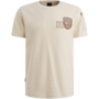 PTSS2602572 7013 PME Legend Short sleeve r-neck structured pique badge Bone White
