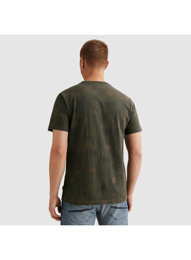 PTSS2602561 8039 PME Legend Short sleeve r-neck aop cotton slub Beluga