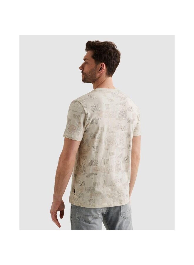 PTSS2602561 7013 PME Legend Short sleeve r-neck aop cotton slub Bone White