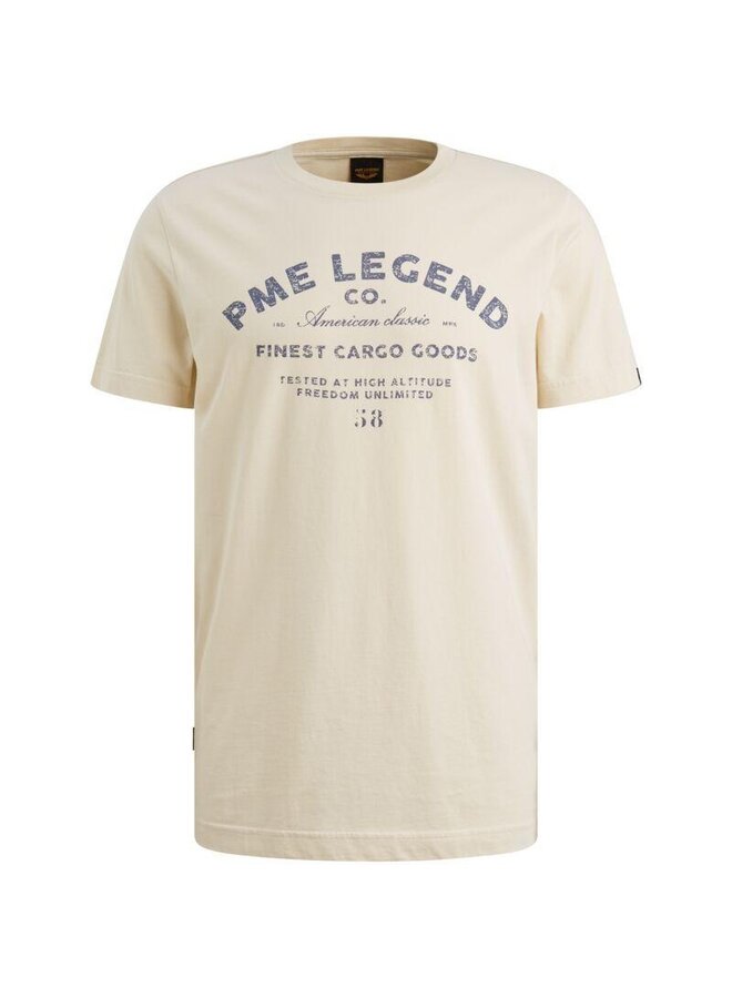 PTSS2602560 7013 PME Legend Short sleeve r-neck play single jersey graphic Bone White