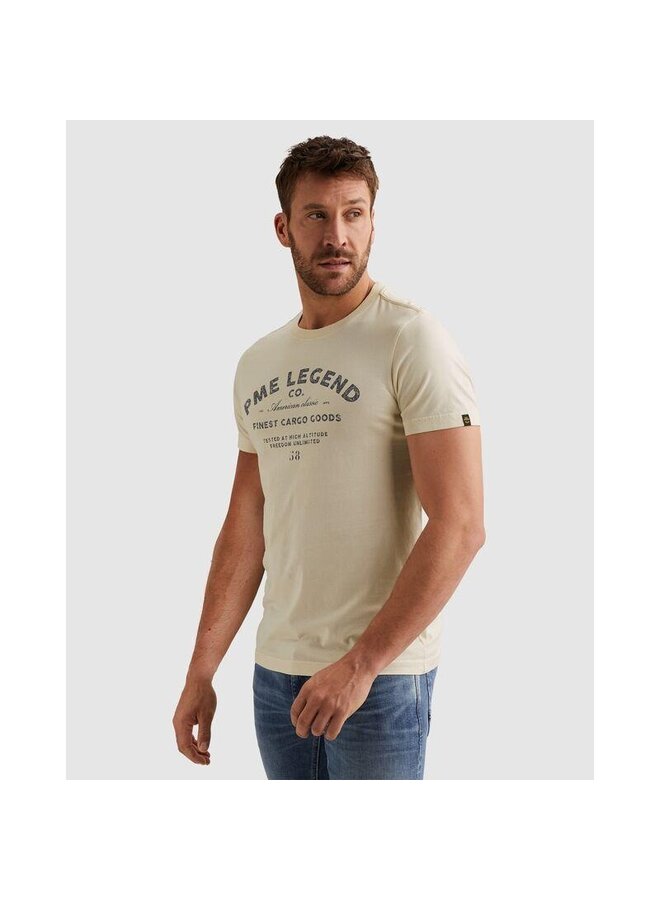 PTSS2602560 7013 PME Legend Short sleeve r-neck play single jersey graphic Bone White