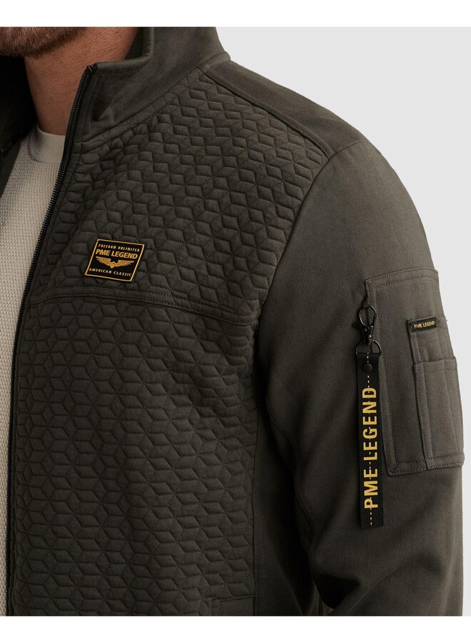 PSW2602475 8039 PME Legend Zip jacket jacquard interlock french terry Beluga