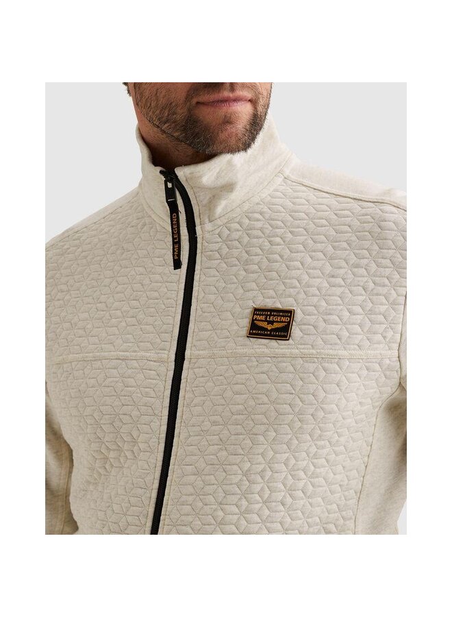 PSW2602475 910 PME Legend Zip jacket jacquard interlock french terry Bone White Melee