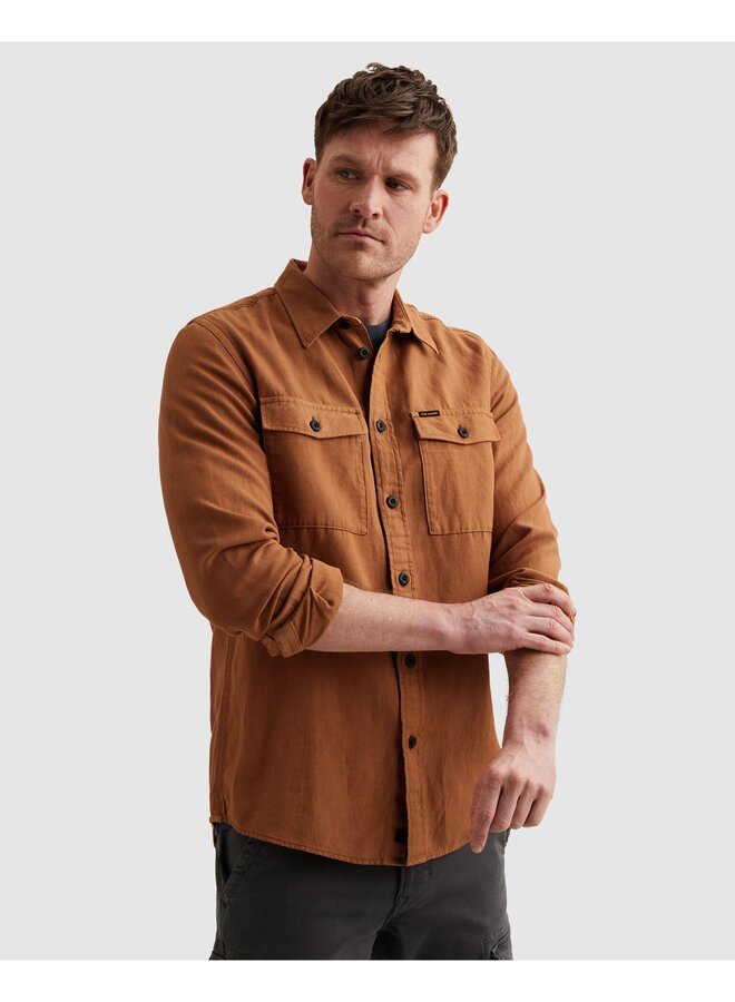 PSI2602208 8127 PME Legend LONG SLEEVE SHIRT Ctn/lyocell GD Glazed Ginger