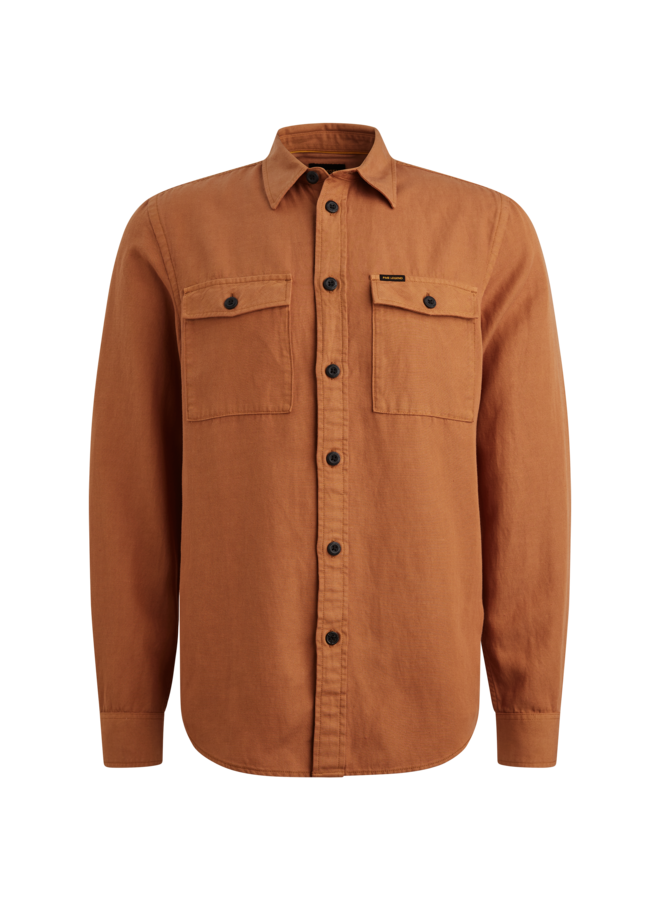 PSI2602208 8127 PME Legend LONG SLEEVE SHIRT Ctn/lyocell GD Glazed Ginger