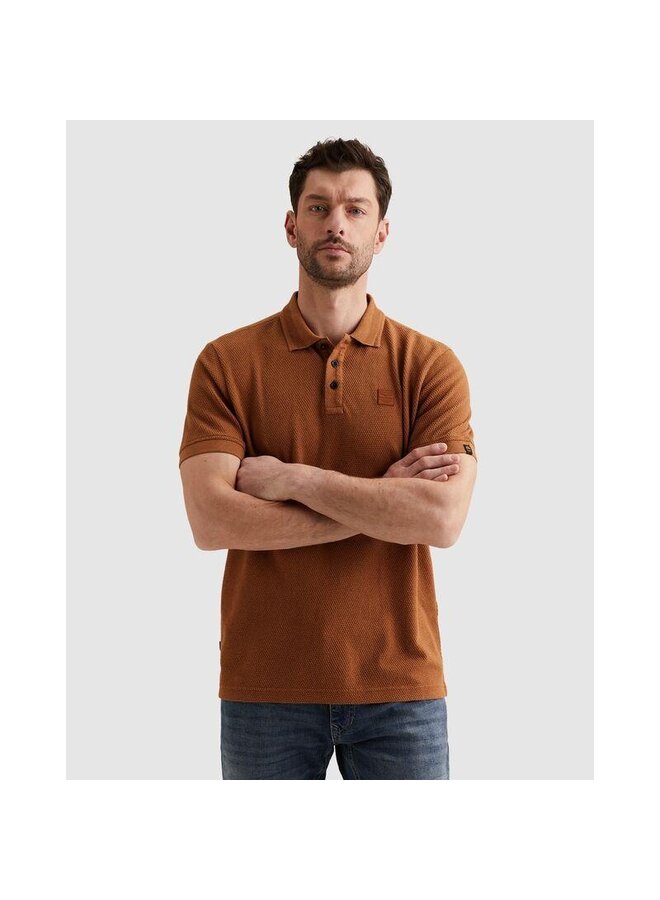 PPSS2602856 8127 PME Legend Short sleeve polo popcorn jersey Glazed Ginger