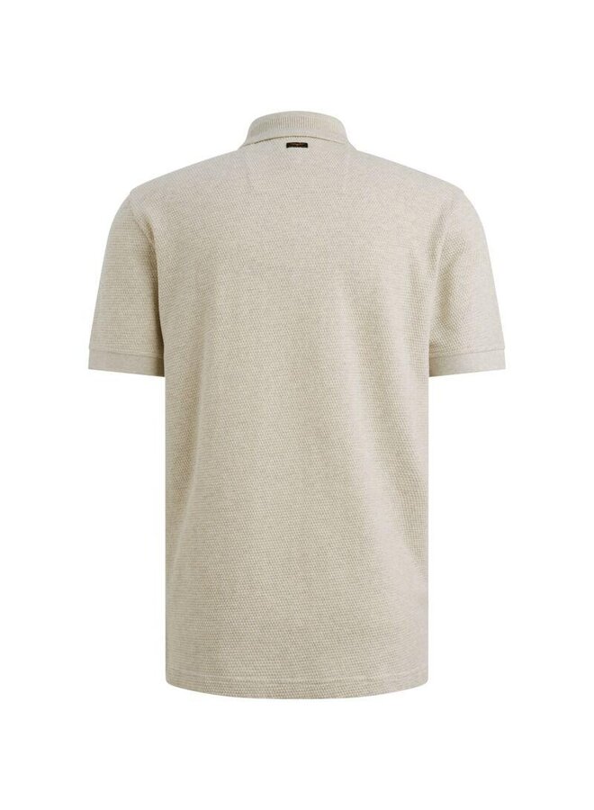 PPSS2602856 7013 PME Legend Short sleeve polo popcorn jersey Bone White