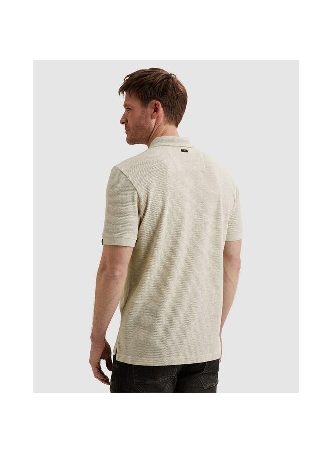 PPSS2602856 7013 PME Legend Short sleeve polo popcorn jersey Bone White