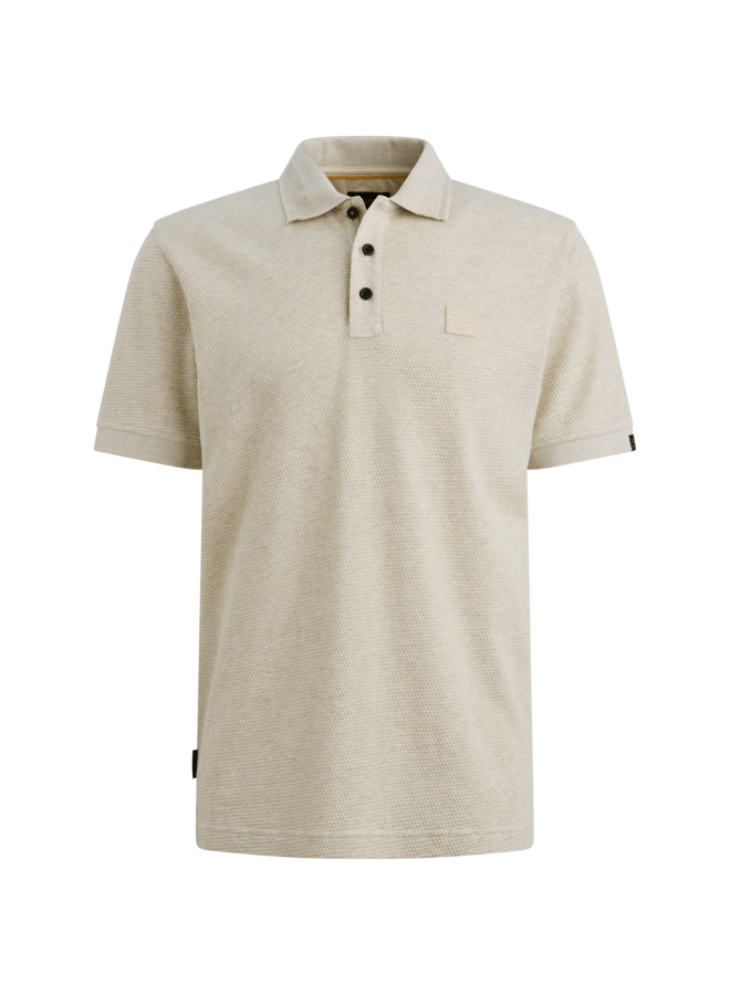 PPSS2602856 7013 PME Legend Short sleeve polo popcorn jersey Bone White