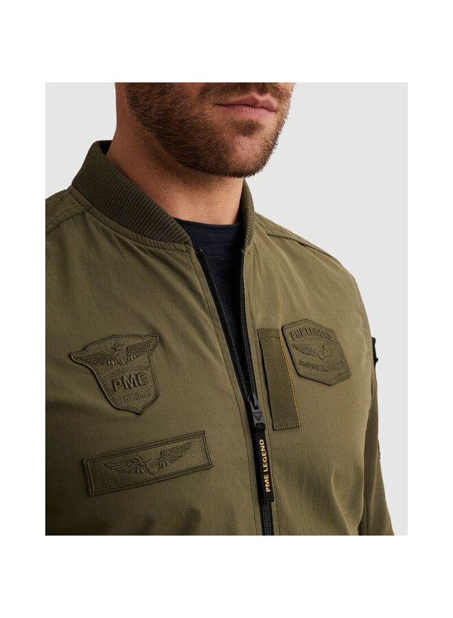 PJH2602486 6415 PME Legend Bomber jacket bonded micro fleece nylon mix hybrid Ivy Green